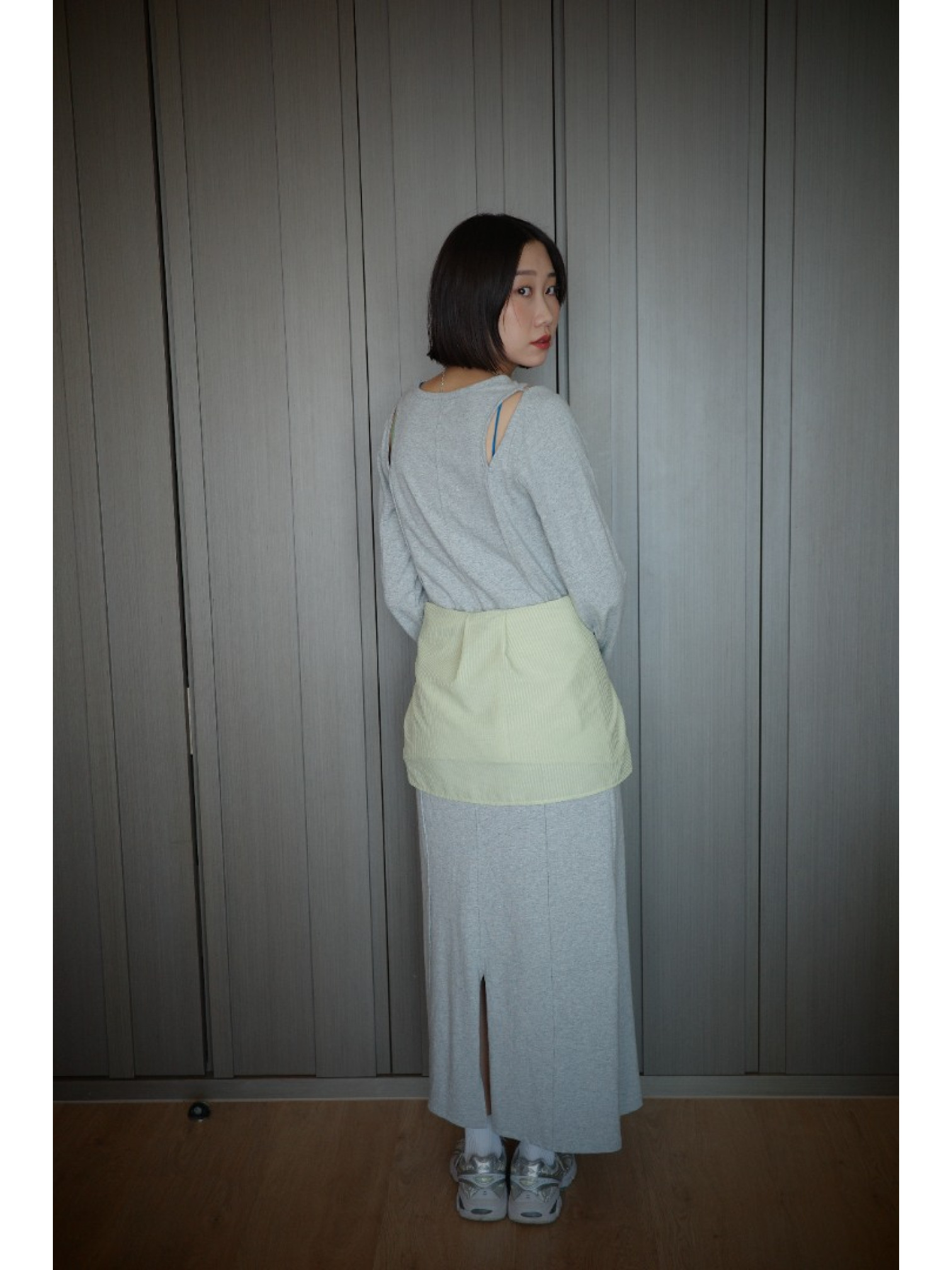 🇯🇵肩部簍空休閒洋裝/灰