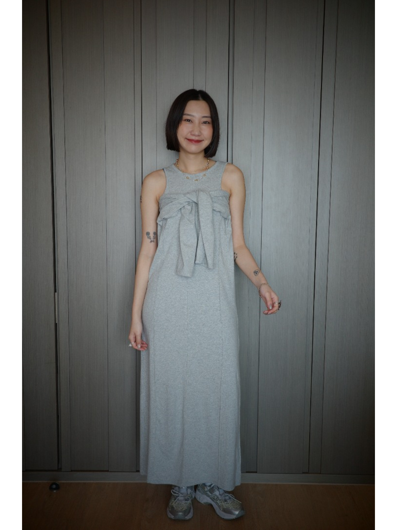 🇯🇵肩部簍空休閒洋裝/灰