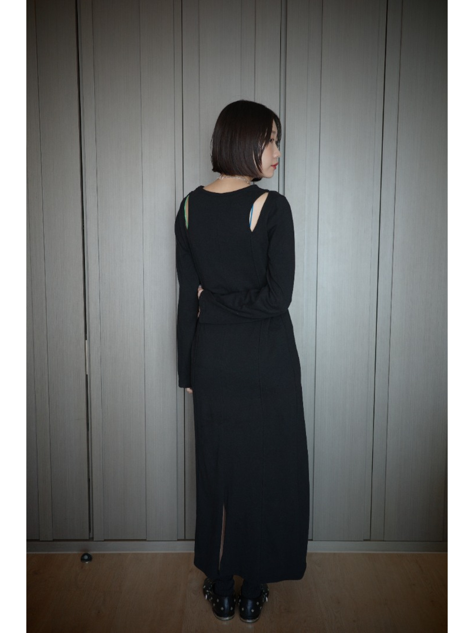 🇯🇵肩部簍空休閒洋裝/灰