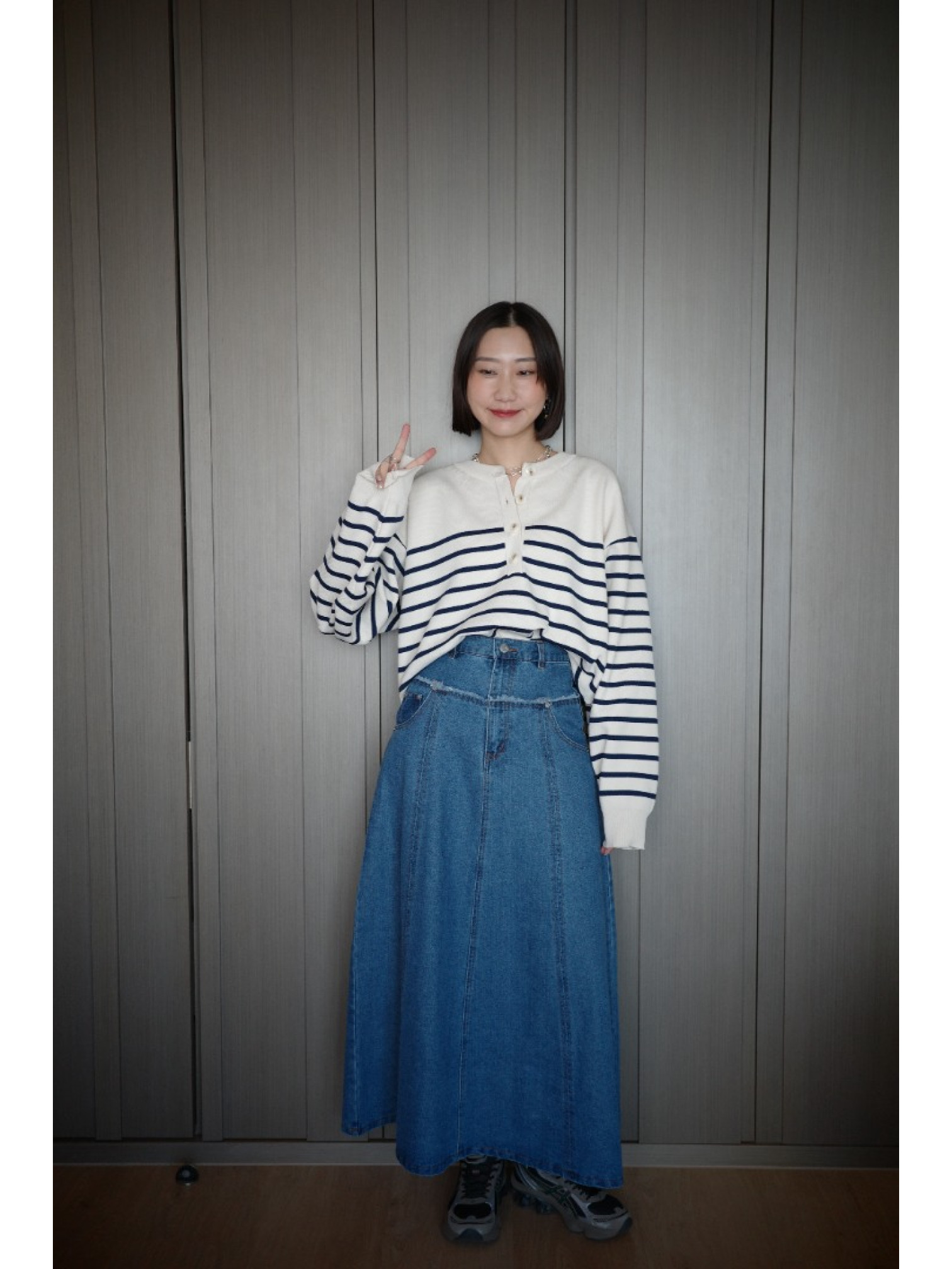 🇯🇵流蘇喇叭牛仔裙/藍