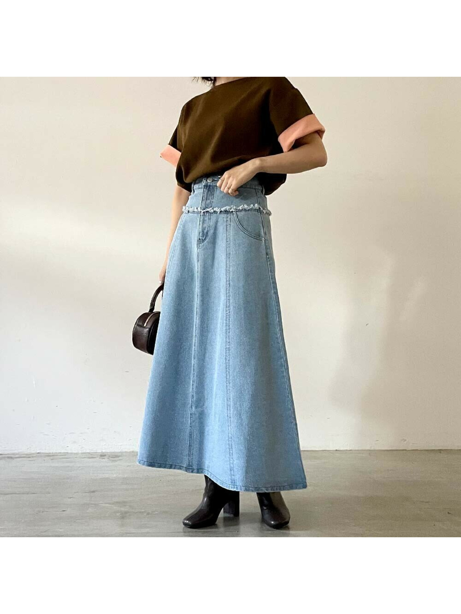 🇯🇵流蘇喇叭牛仔裙/藍