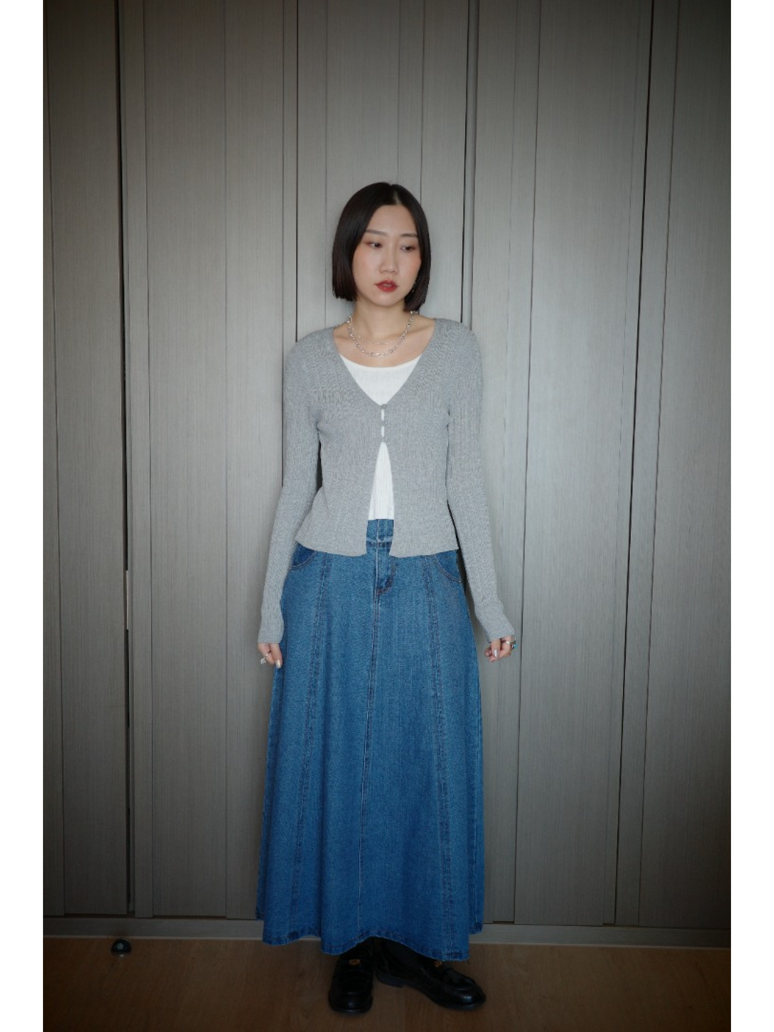 🇯🇵流蘇喇叭牛仔裙/藍