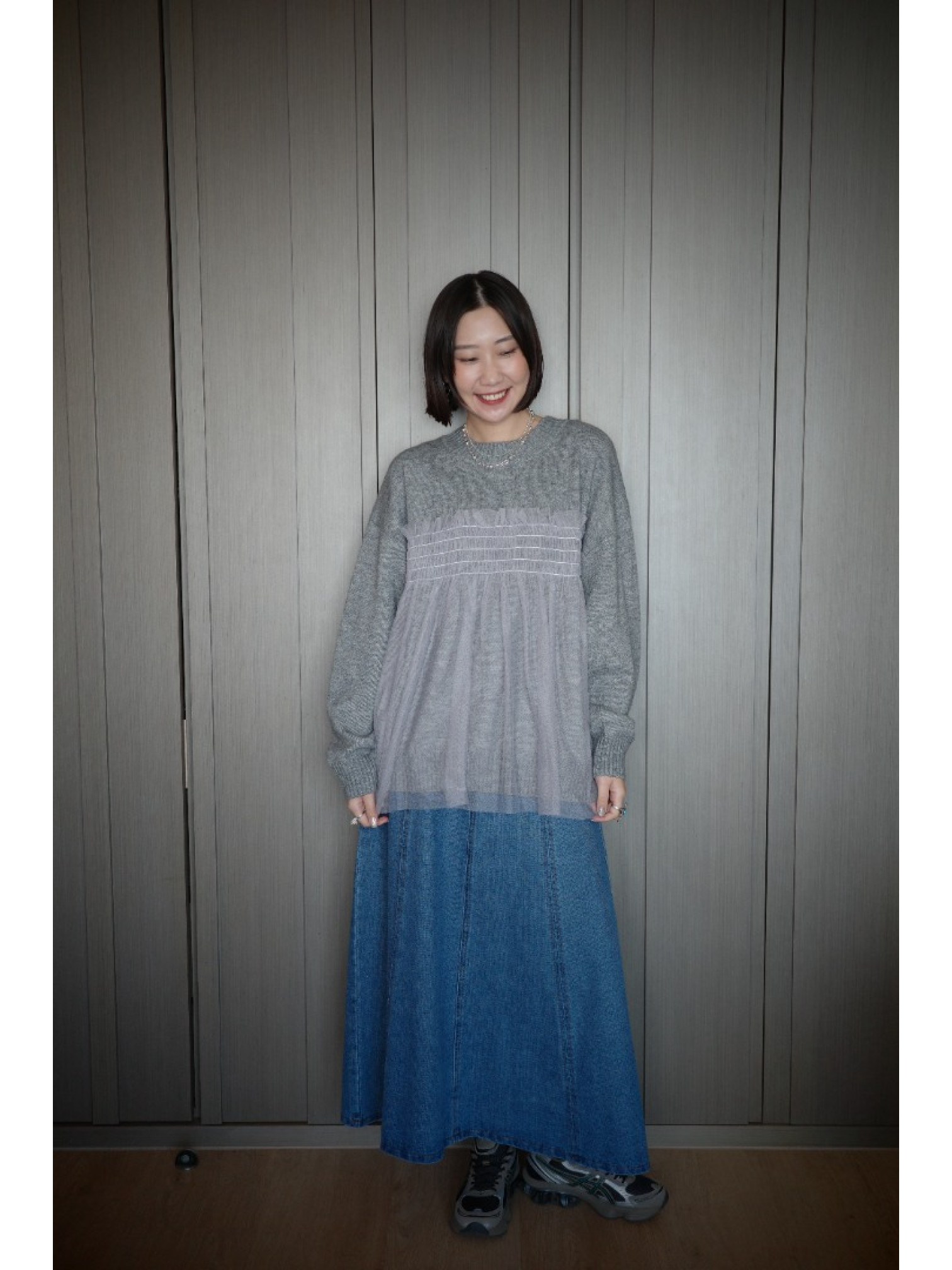 🇯🇵流蘇喇叭牛仔裙/藍