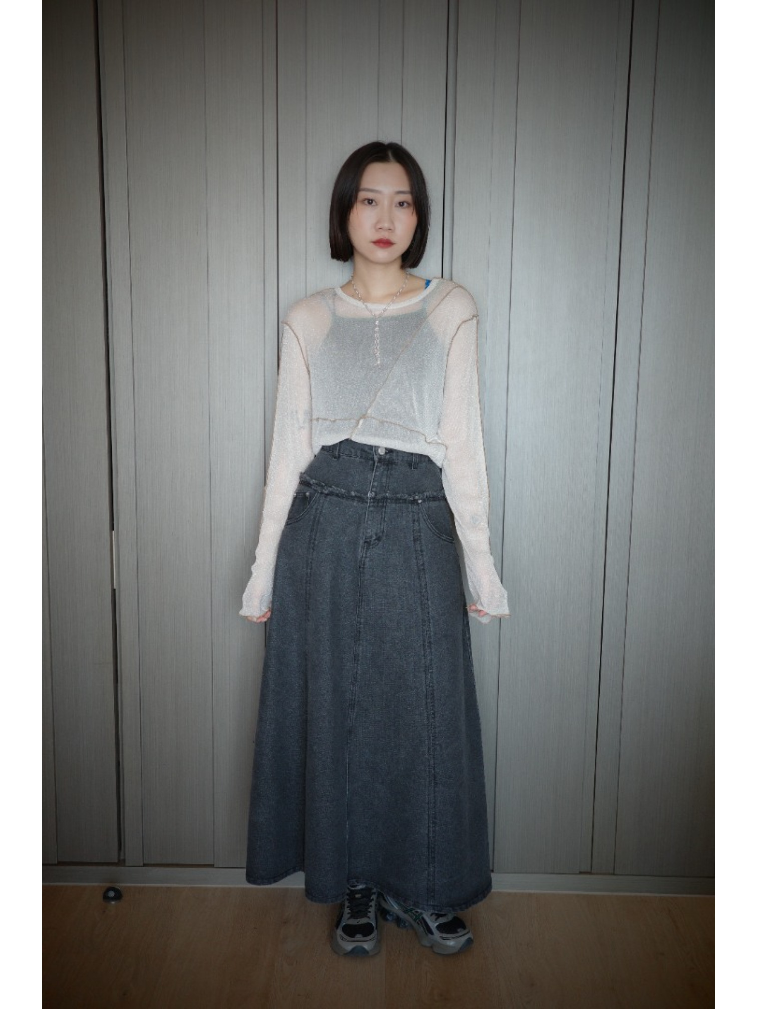 🇯🇵流蘇喇叭牛仔裙/藍