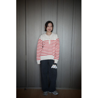 🇯🇵條紋亨利領針織衫/三色