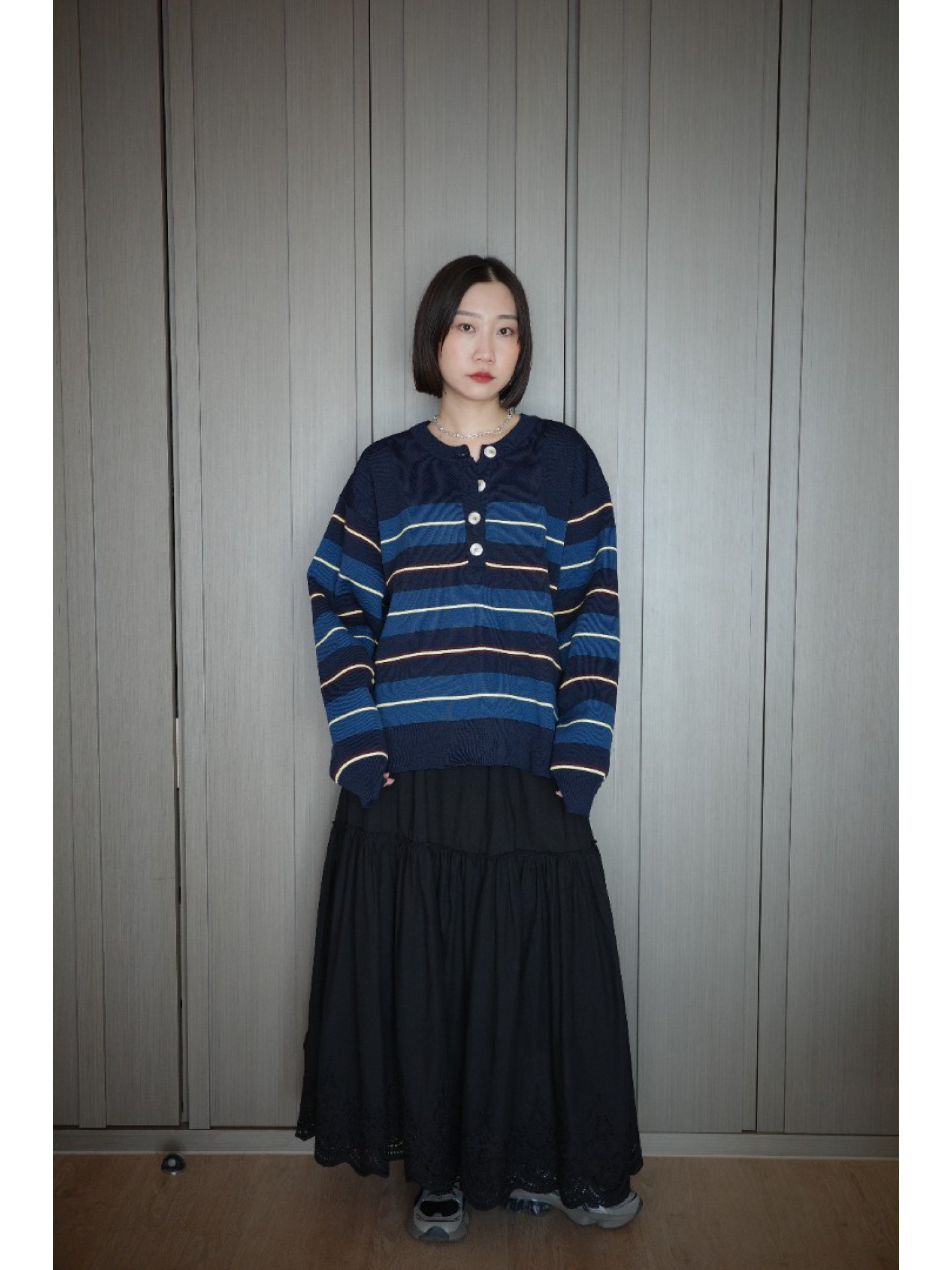 🇯🇵條紋亨利領針織衫/三色