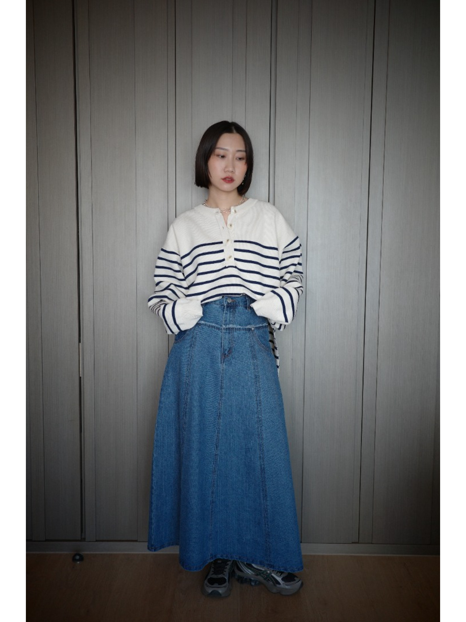 🇯🇵條紋亨利領針織衫/三色