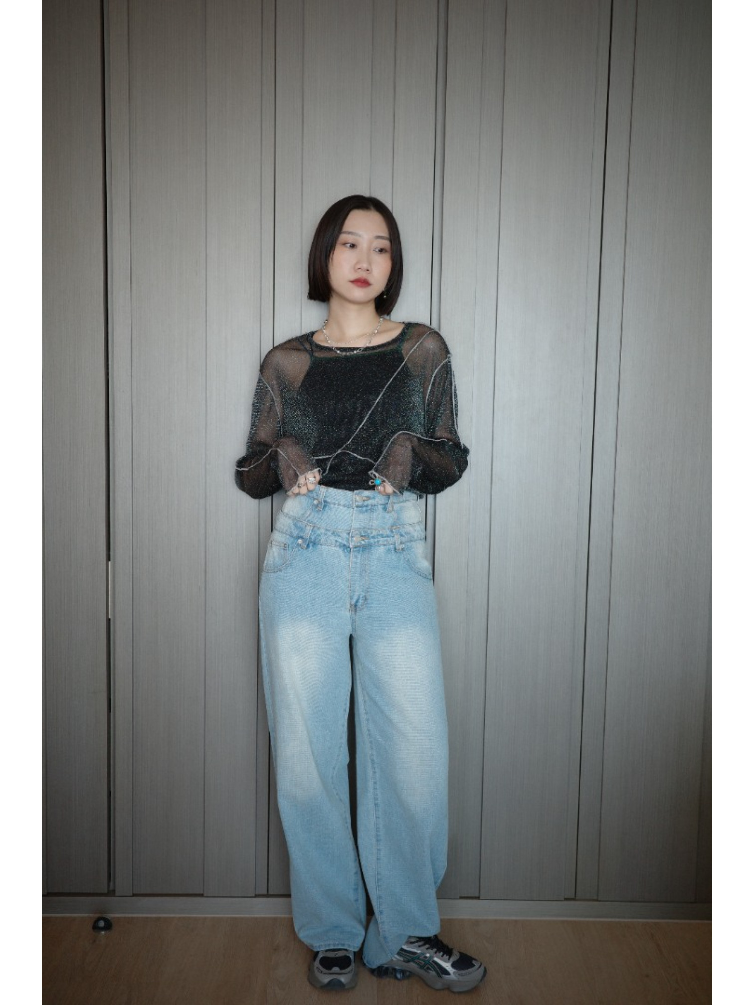 🇯🇵時髦雙褲頭丹寧褲/兩色S-M