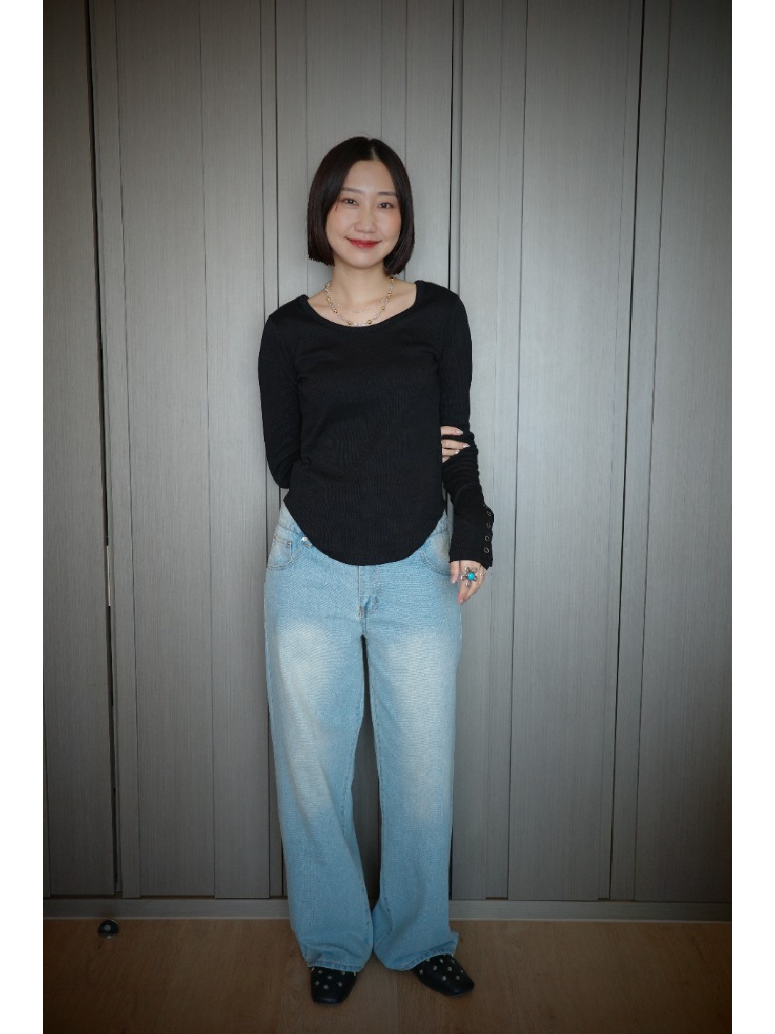 🇯🇵時髦雙褲頭丹寧褲/兩色S-M