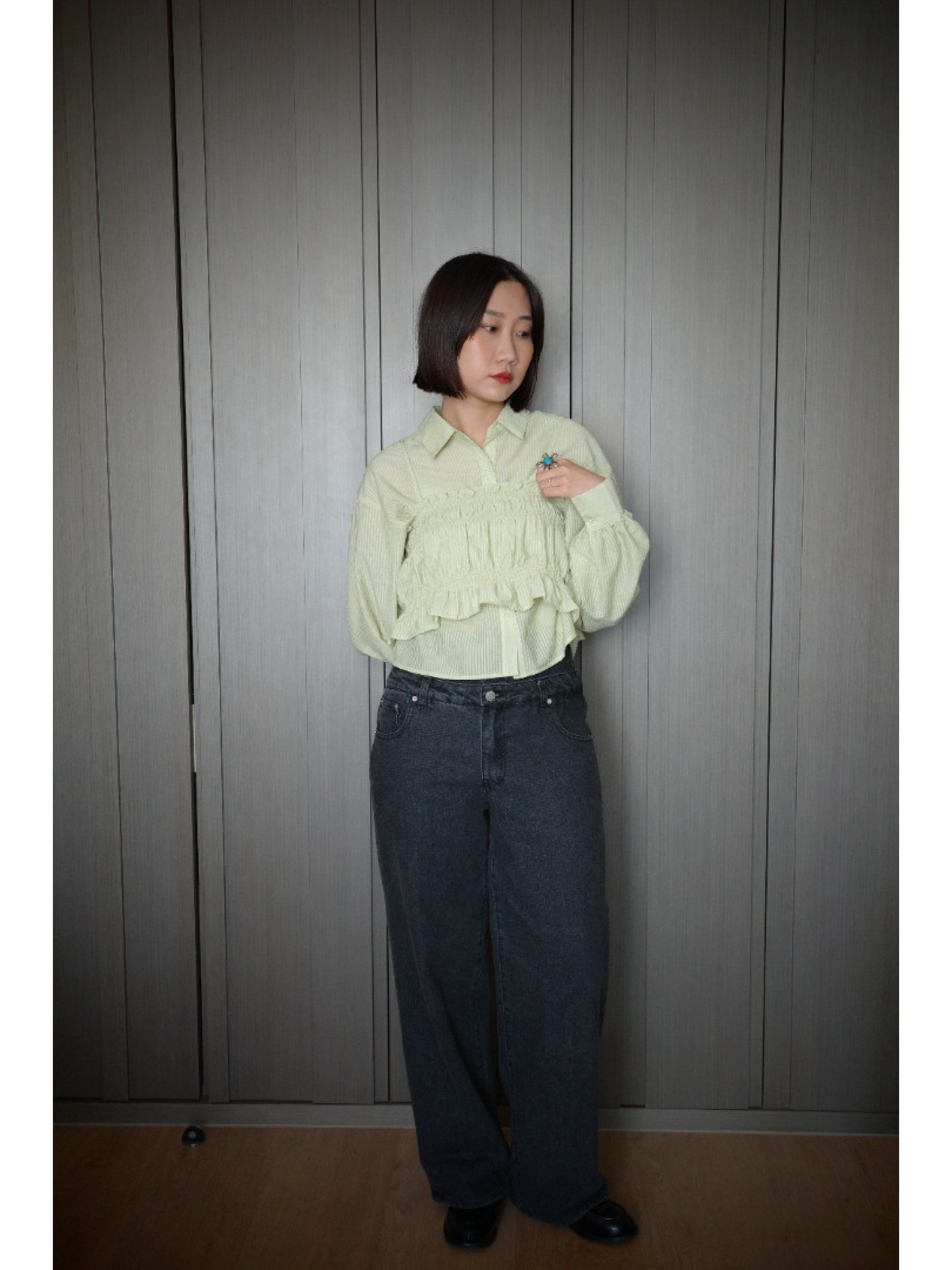 🇯🇵時髦雙褲頭丹寧褲/兩色S-M