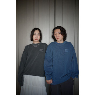 🇯🇵復古刷色刺繡大學T/海軍藍XL