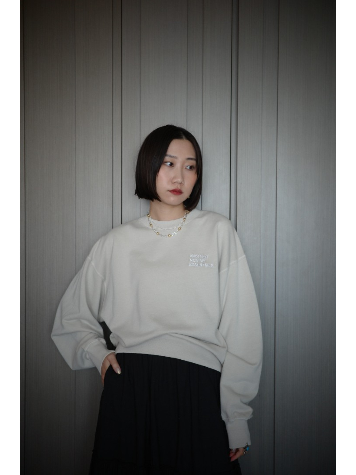 🇯🇵復古刷色刺繡大學T/海軍藍XL