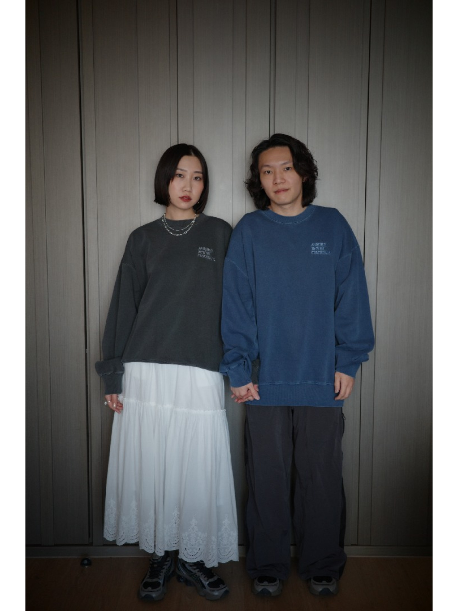 🇯🇵復古刷色刺繡大學T/海軍藍XL