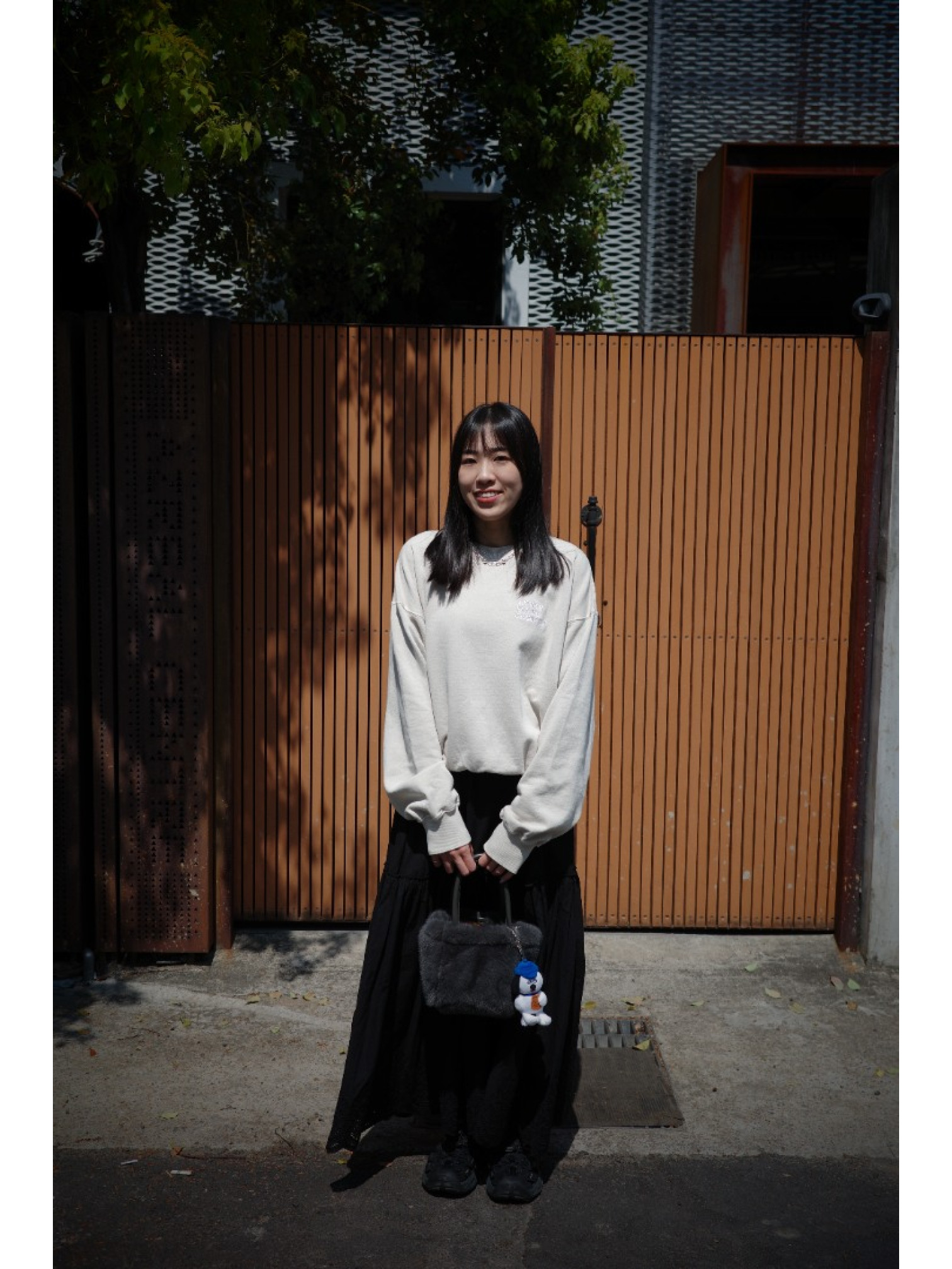 🇯🇵復古刷色刺繡大學T/海軍藍XL