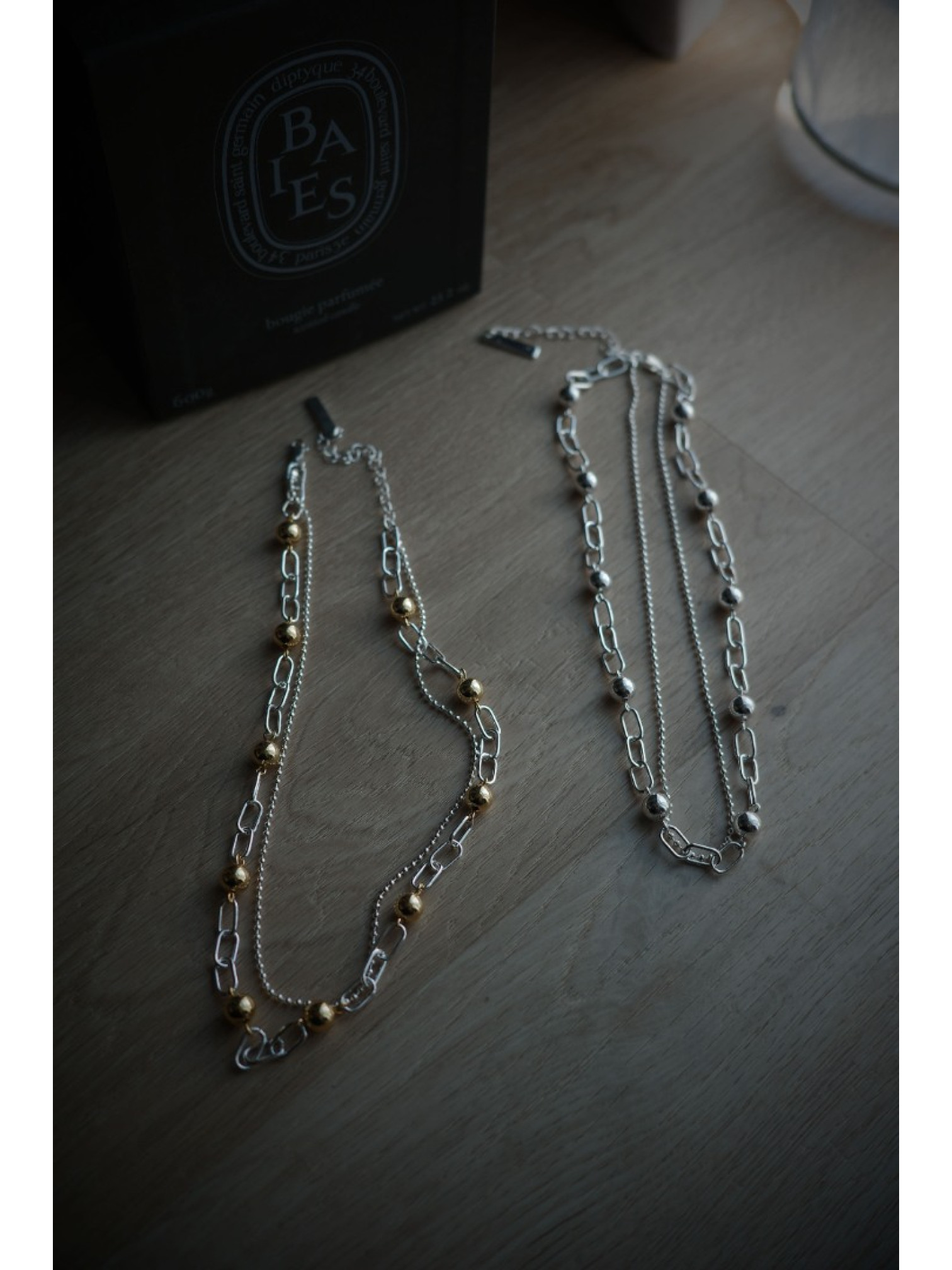 🇯🇵金屬球層次感雙鍊項鍊