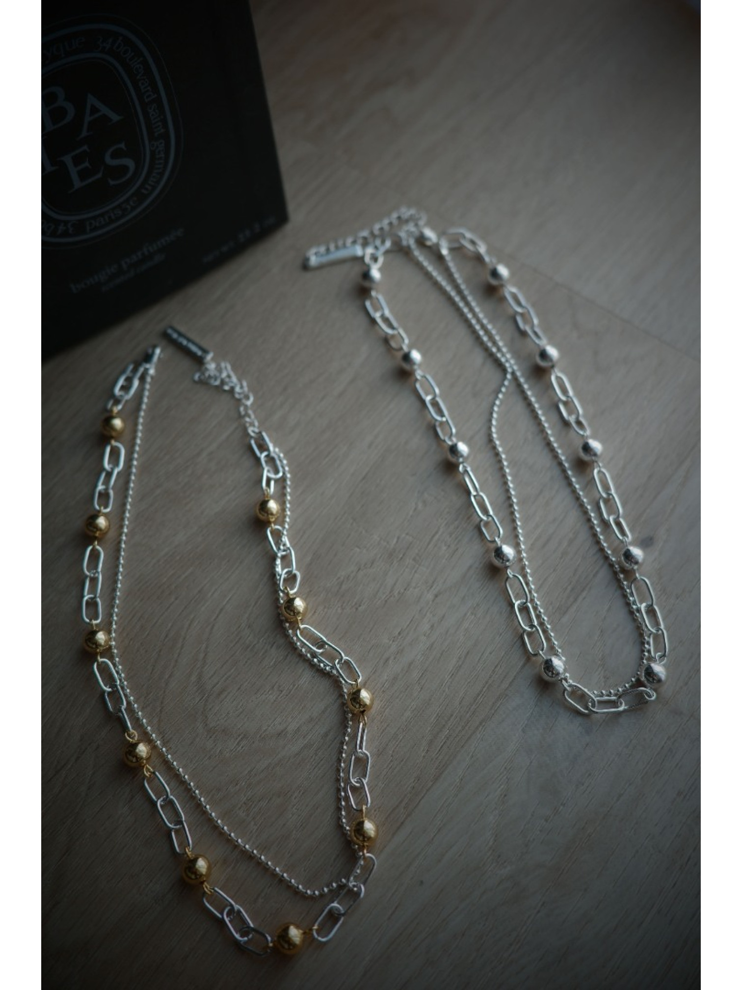 🇯🇵金屬球層次感雙鍊項鍊