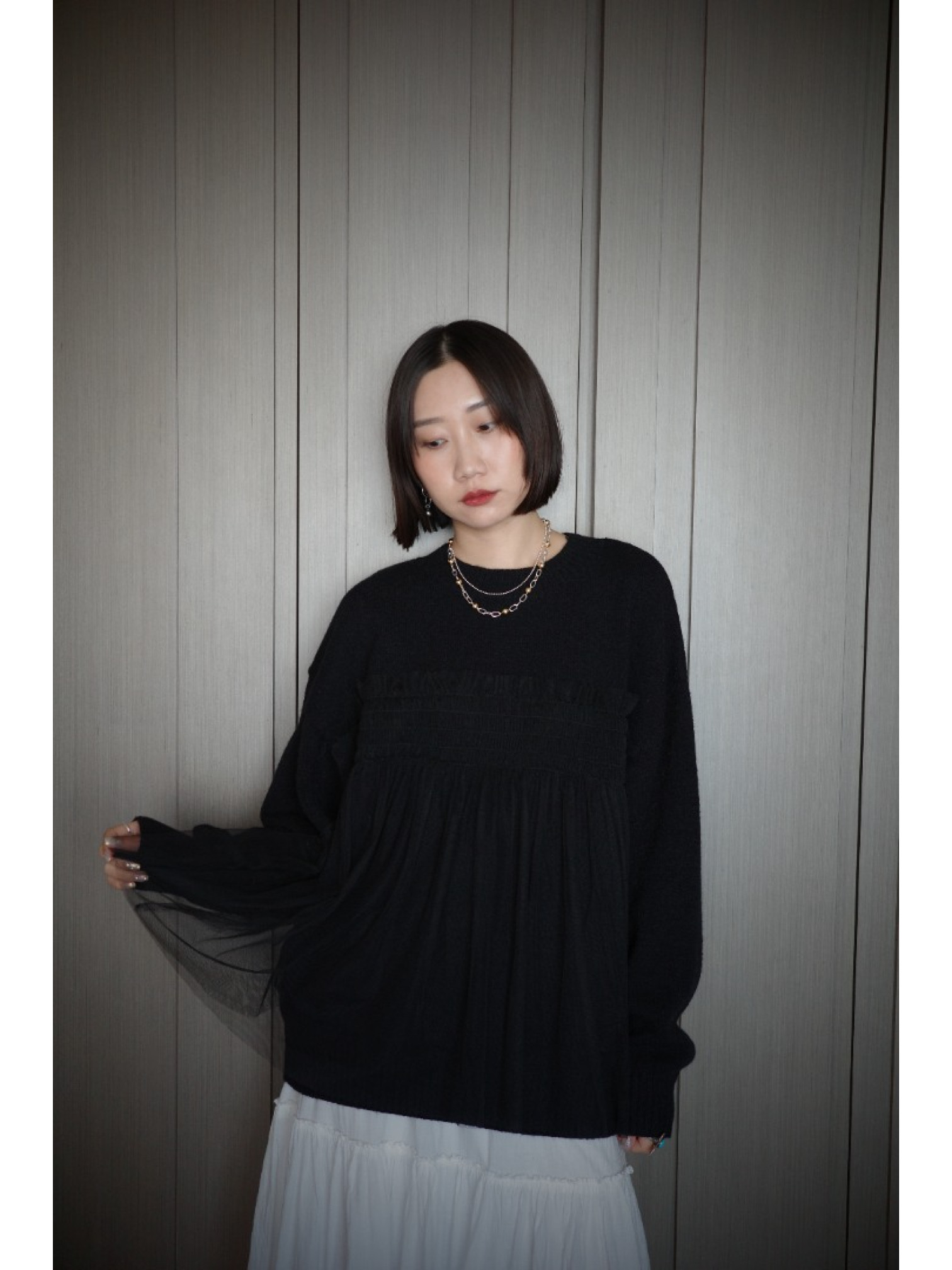 🇯🇵多層次薄紗針織上衣/三色