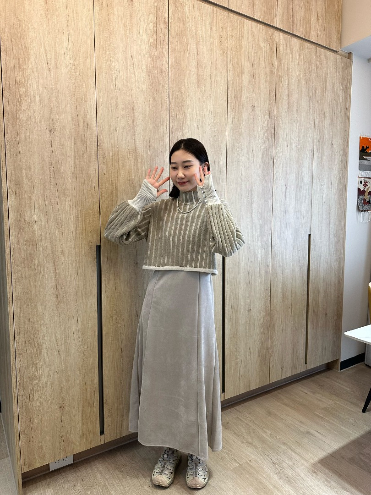 🇯🇵麂皮絨面洋裝/淺米