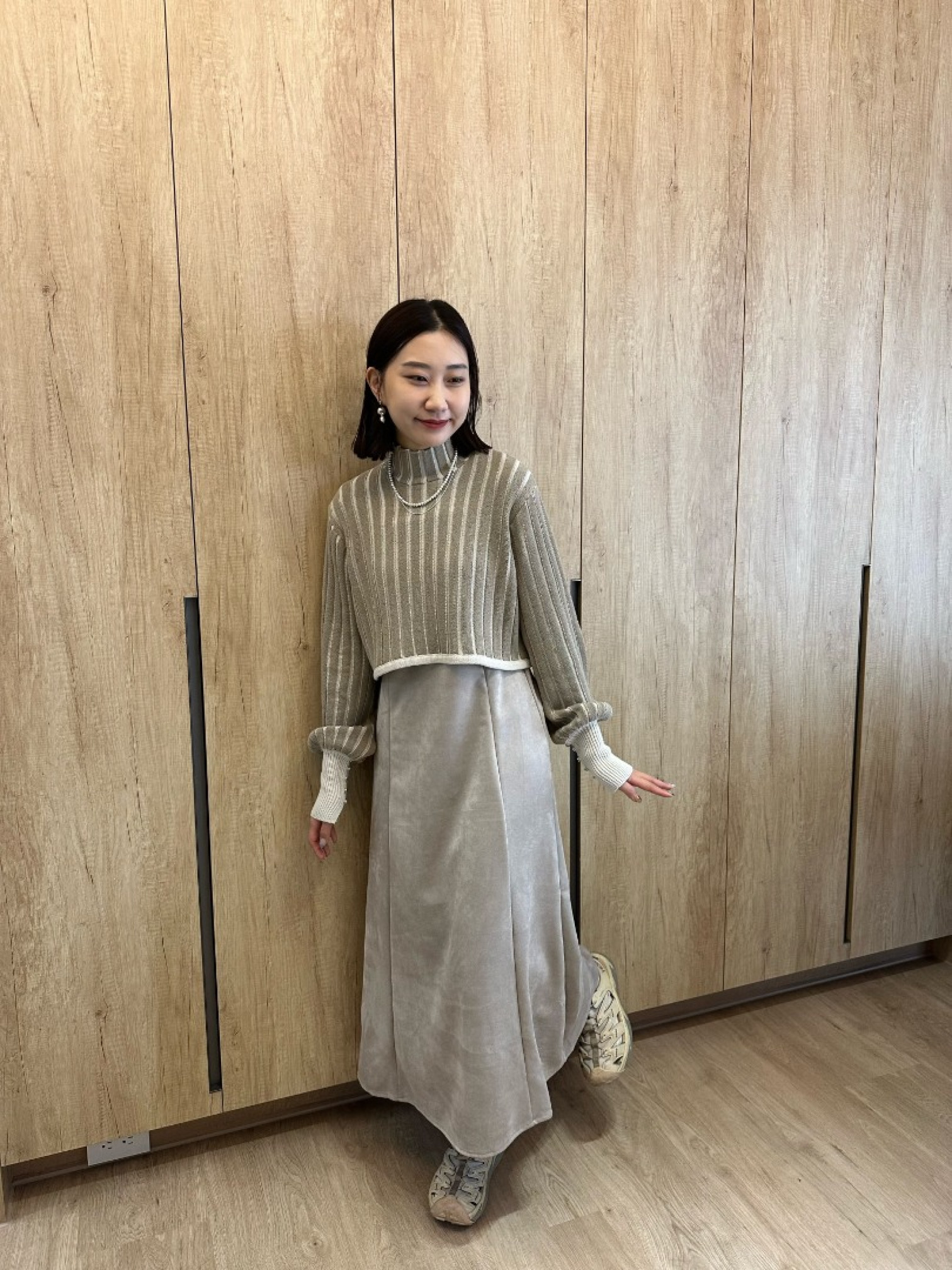 🇯🇵麂皮絨面洋裝/淺米