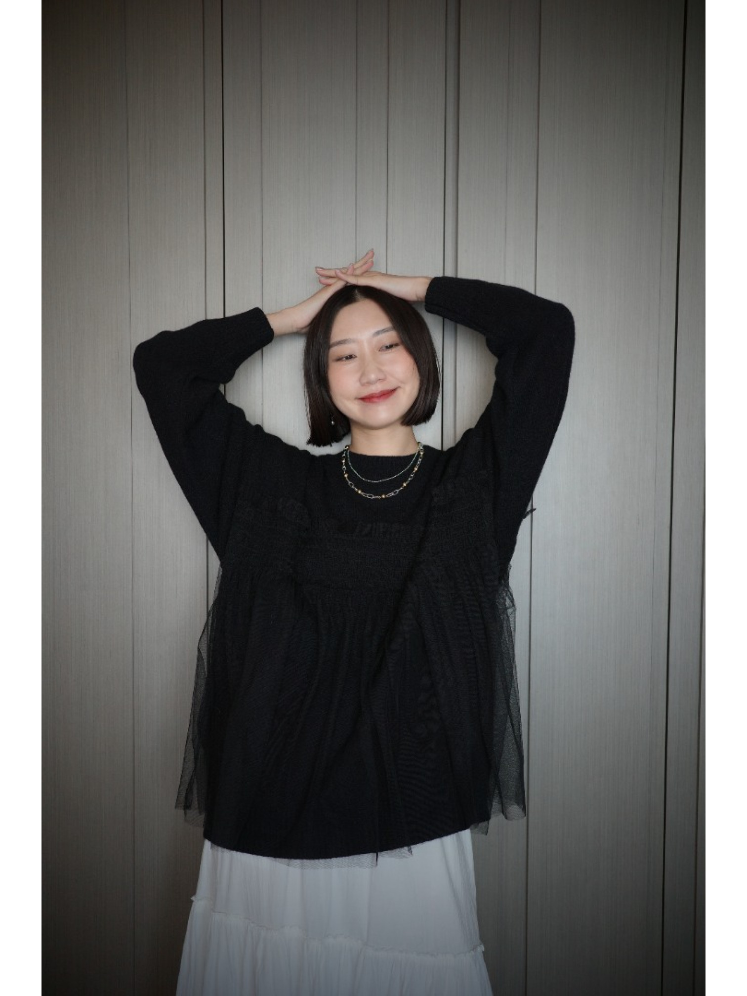 🇯🇵多層次薄紗針織上衣/三色