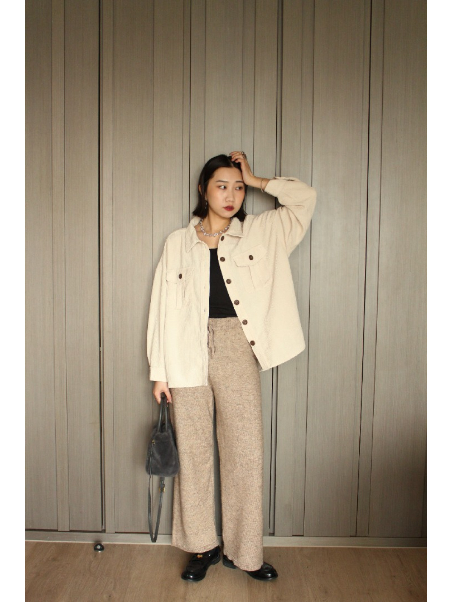 🇯🇵混織鬆緊腰針織褲/兩色