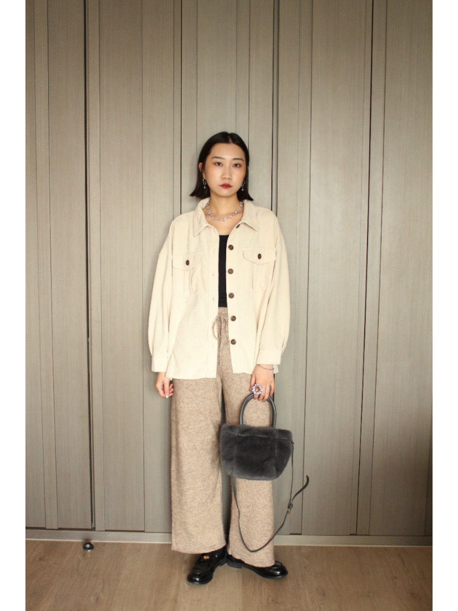 🇯🇵混織鬆緊腰針織褲/兩色