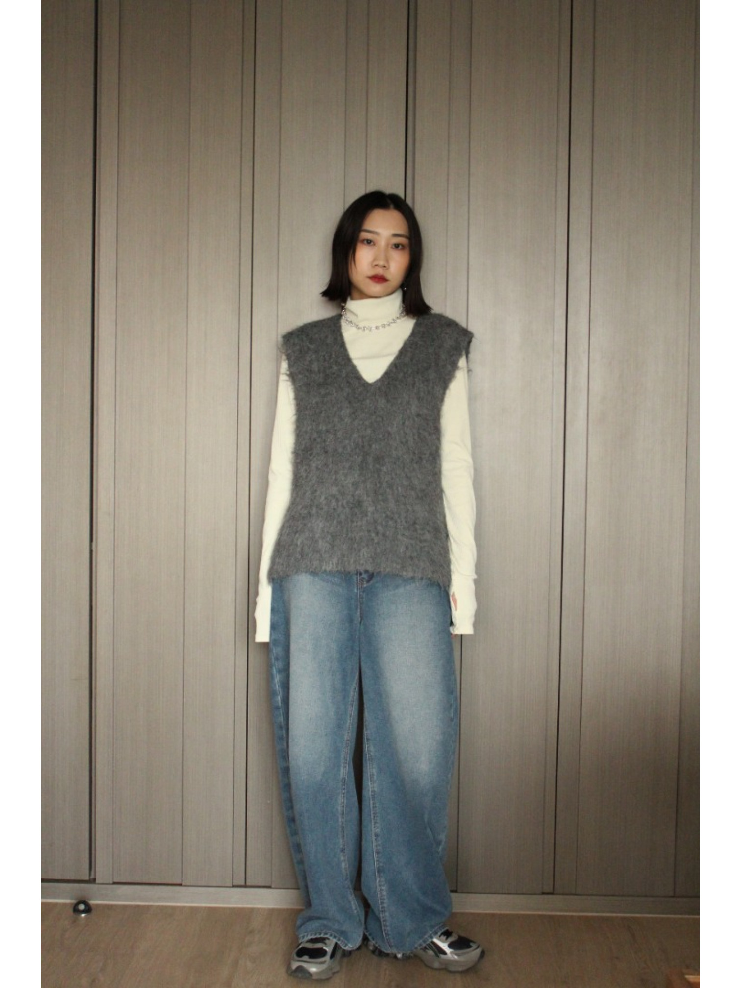 🇯🇵四季皆宜丹寧寬褲/淺藍L