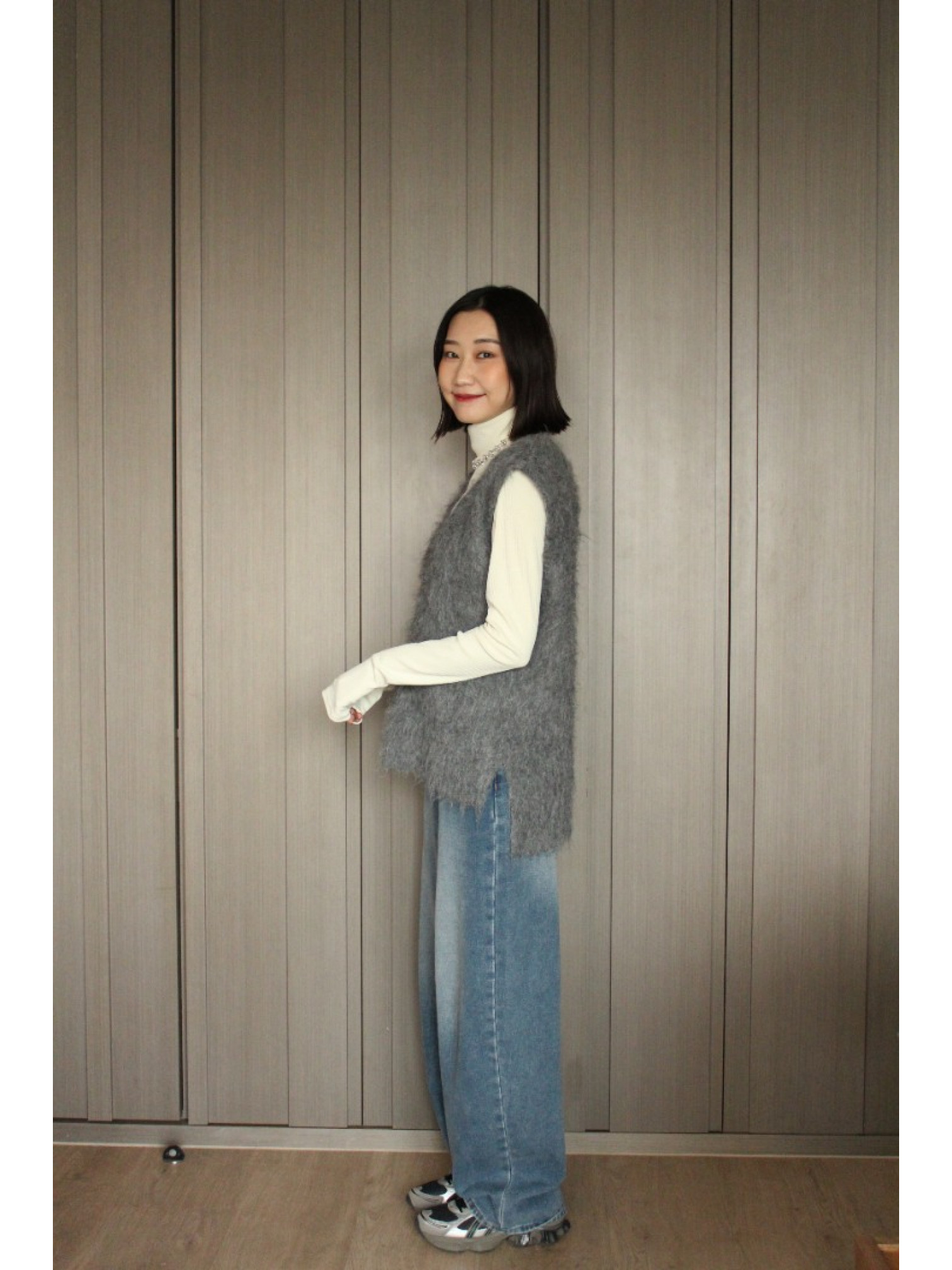 🇯🇵四季皆宜丹寧寬褲/淺藍L