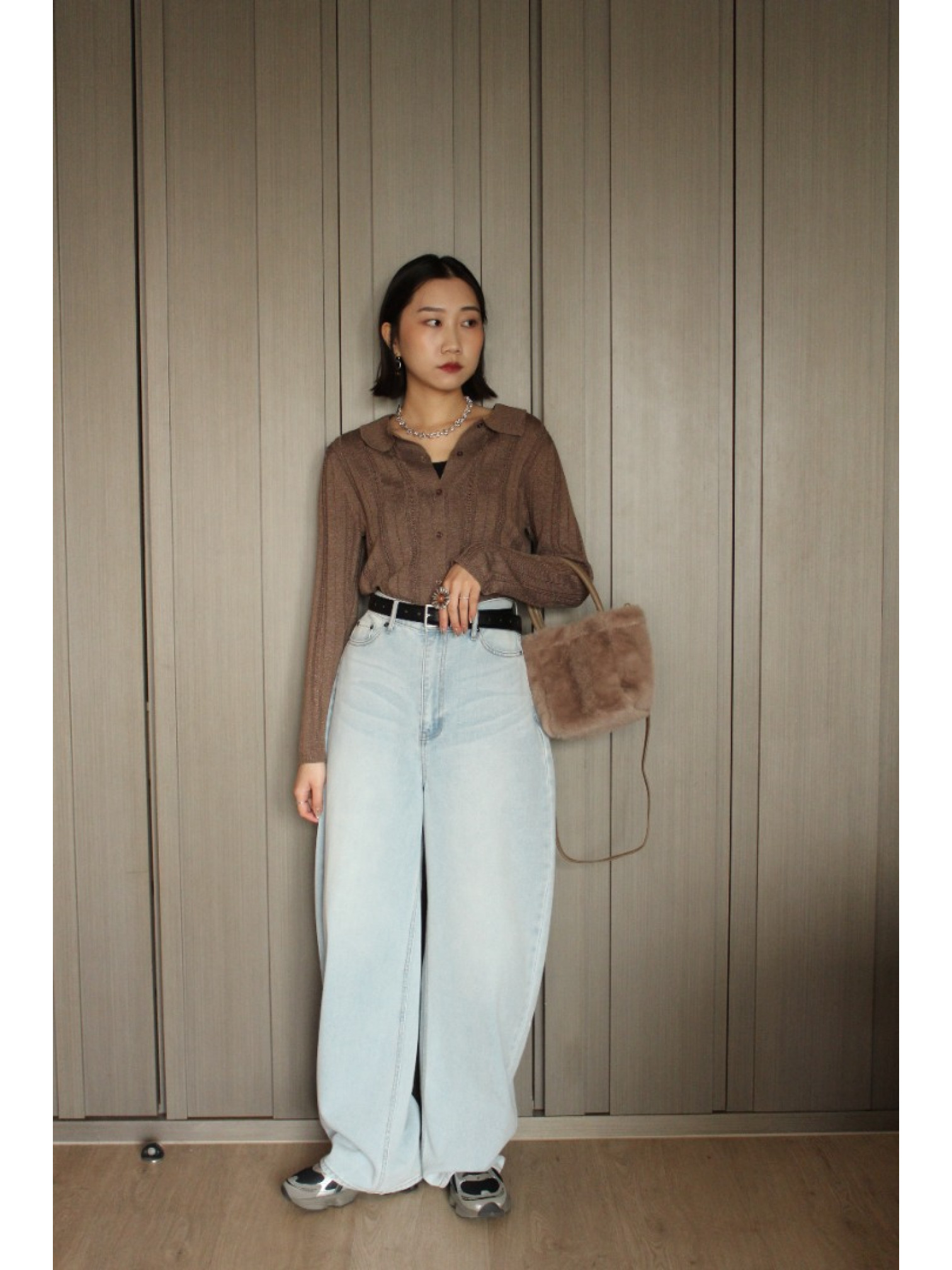 🇯🇵四季皆宜丹寧寬褲/淺藍L