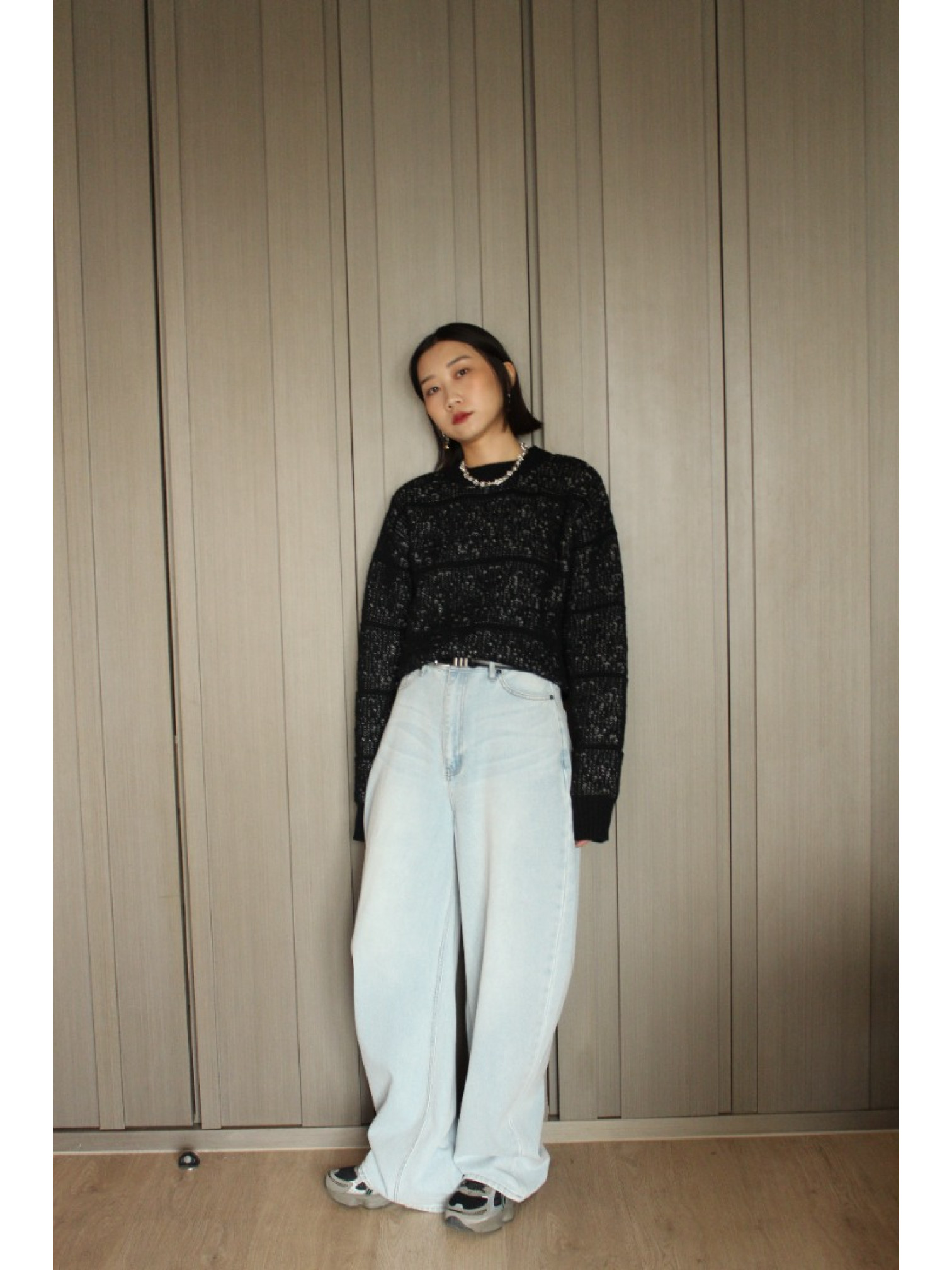 🇯🇵四季皆宜丹寧寬褲/淺藍L