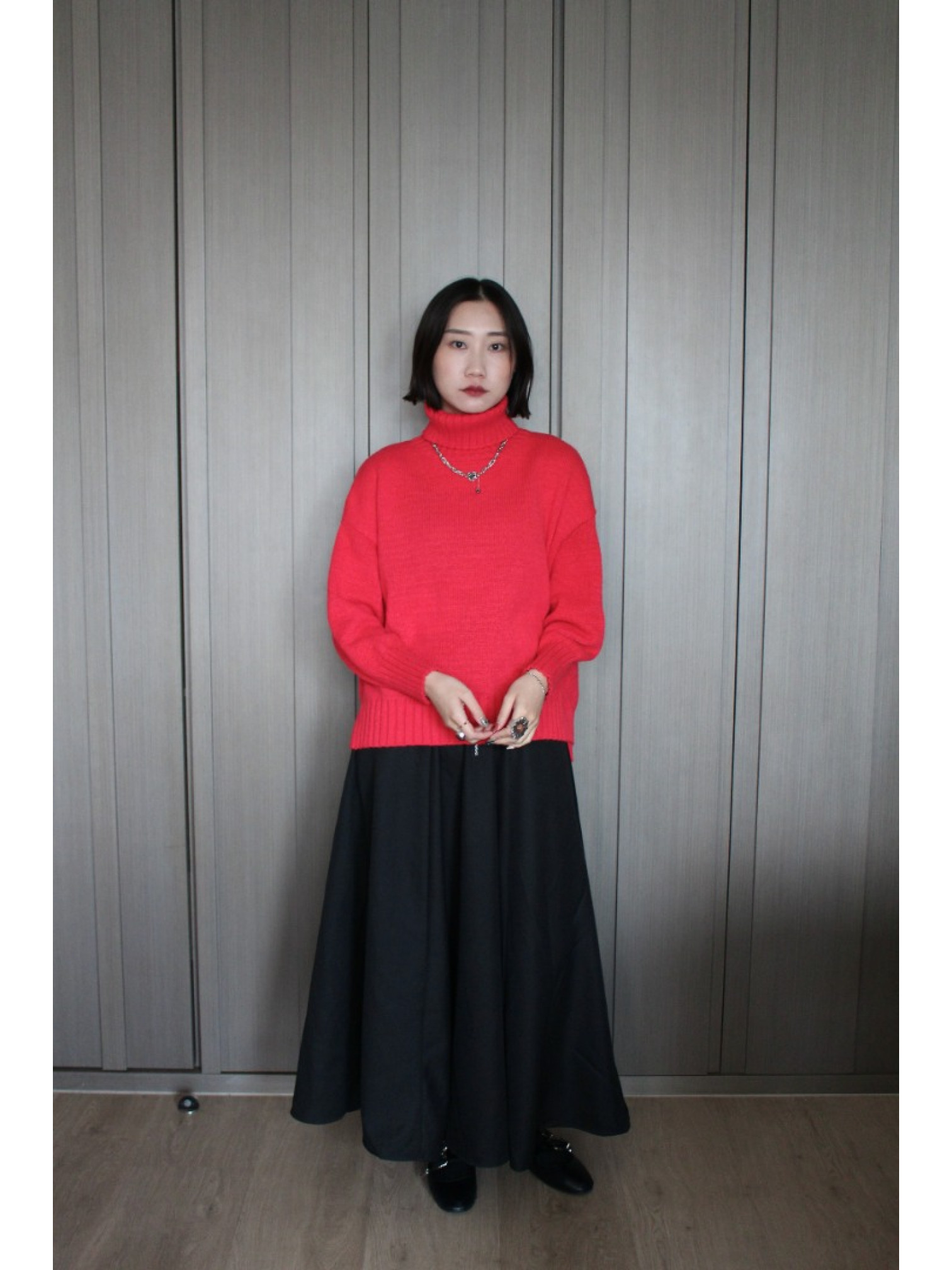 🇯🇵百搭側開衩高領毛衣/三色