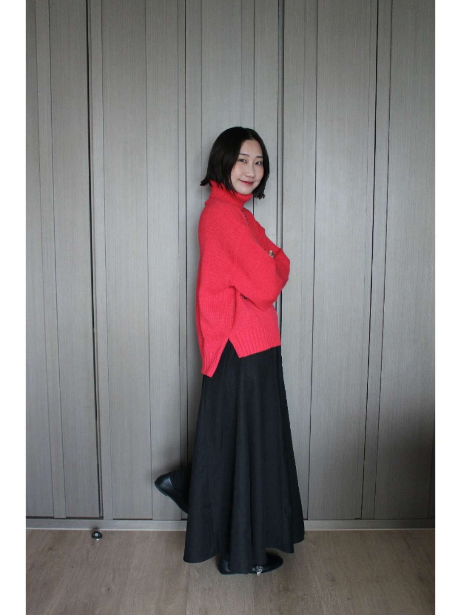 🇯🇵百搭側開衩高領毛衣/三色