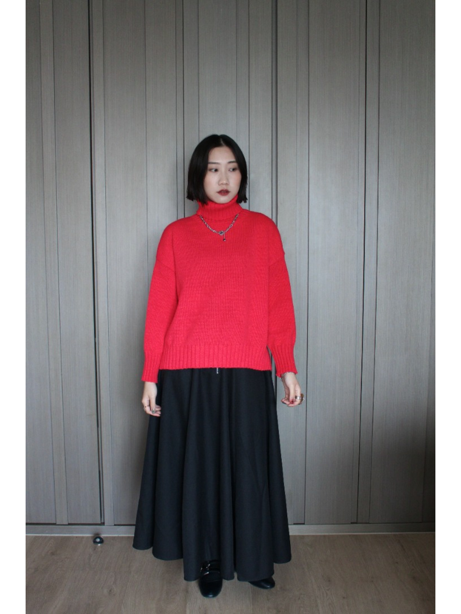 🇯🇵百搭側開衩高領毛衣/三色