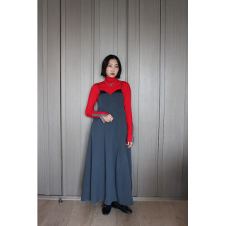 🇯🇵大人感蕾絲拼接吊帶洋裝/灰