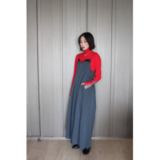 🇯🇵大人感蕾絲拼接吊帶洋裝/灰