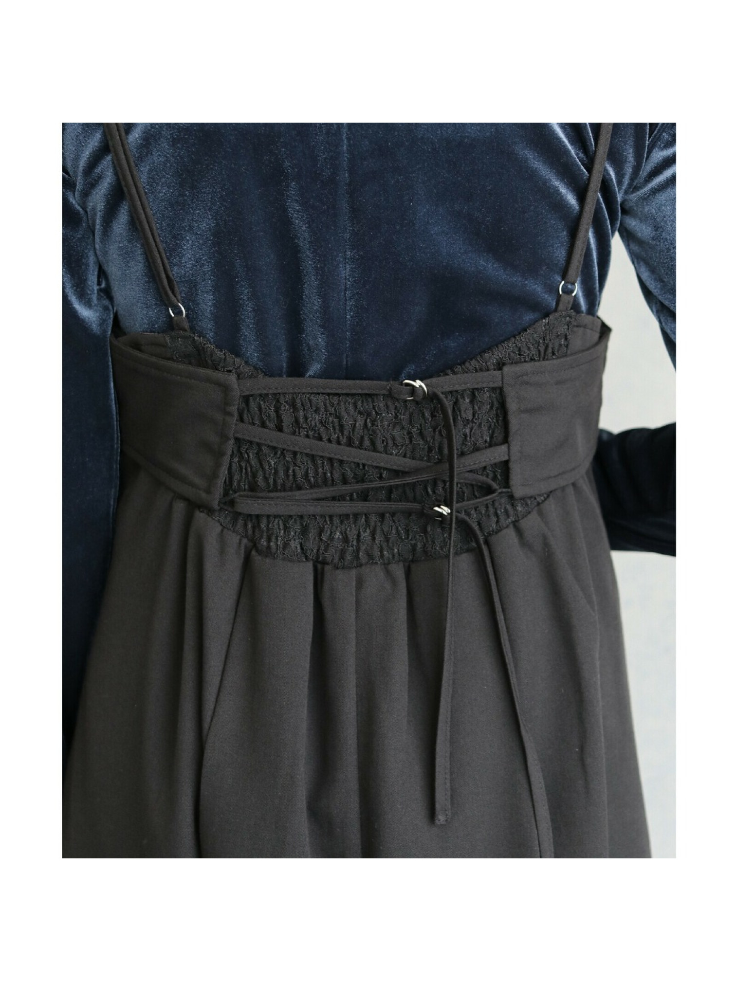 🇯🇵大人感蕾絲拼接吊帶洋裝/灰