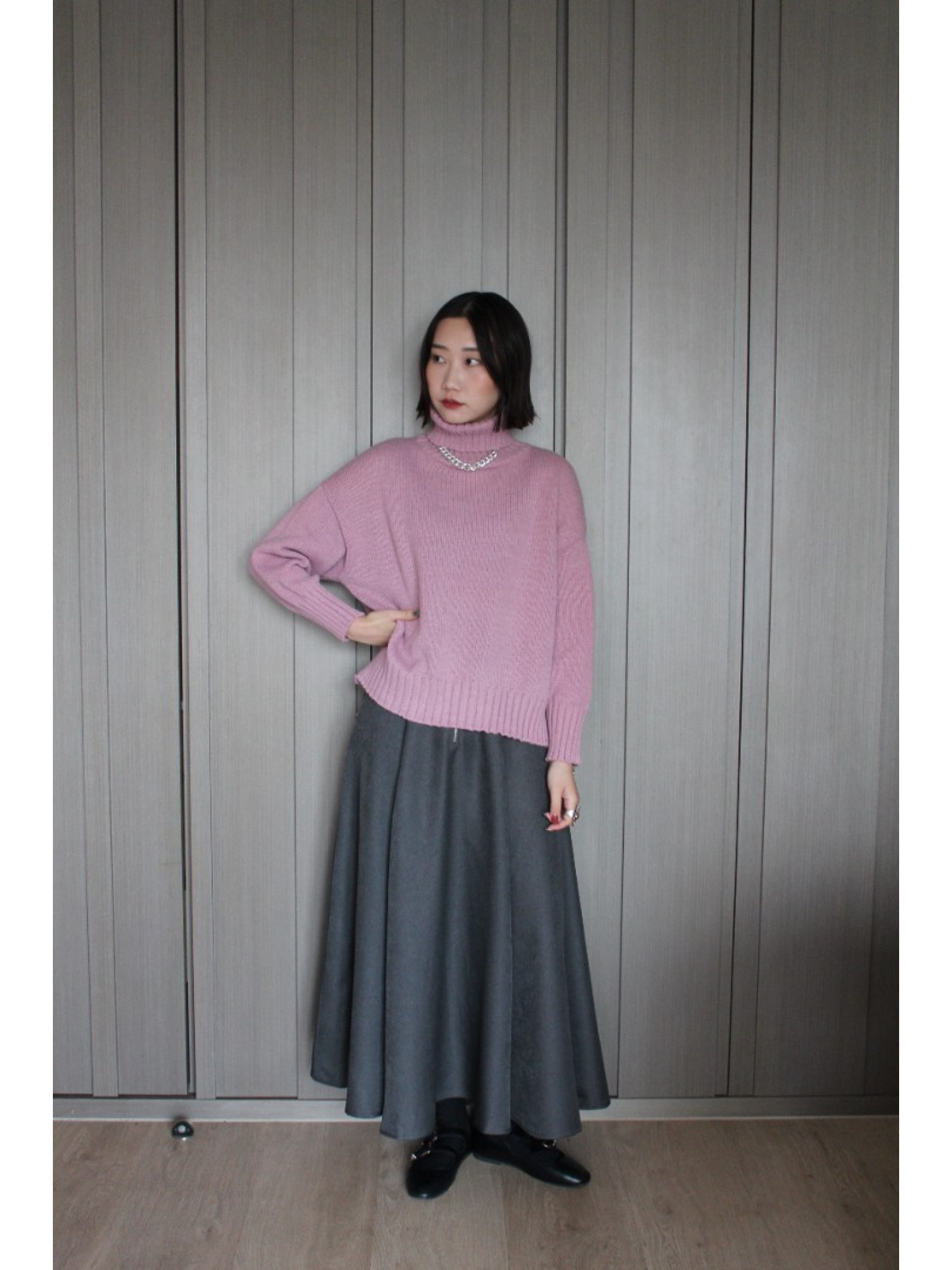 🇯🇵百搭側開衩高領毛衣/三色