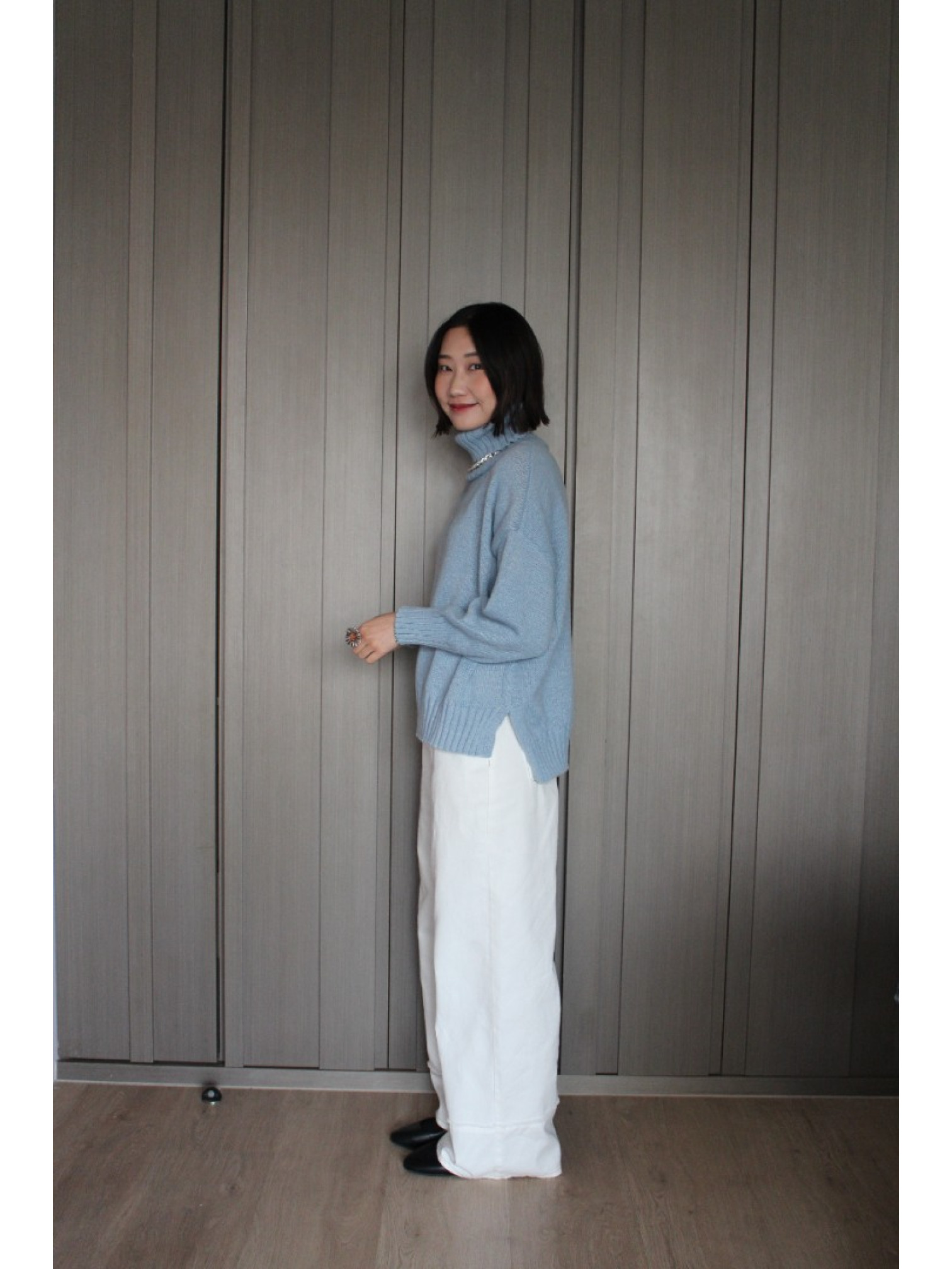 🇯🇵百搭側開衩高領毛衣/三色