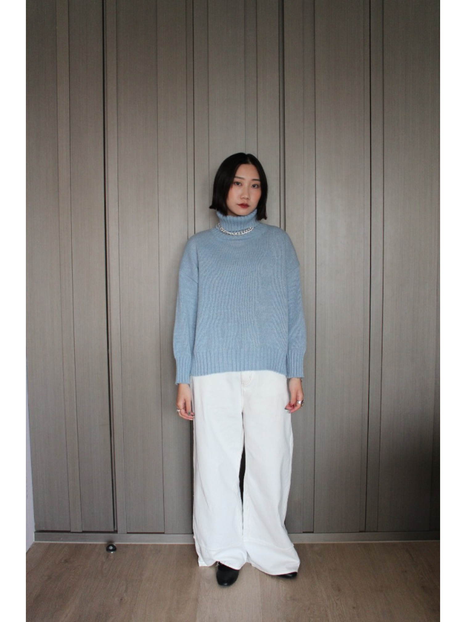 🇯🇵百搭側開衩高領毛衣/三色