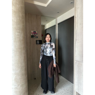 🇯🇵印花高領內搭上衣/藍