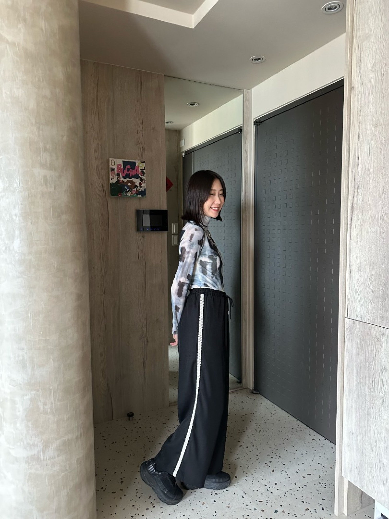 🇯🇵蕾絲花邊休閒褲/黑&灰