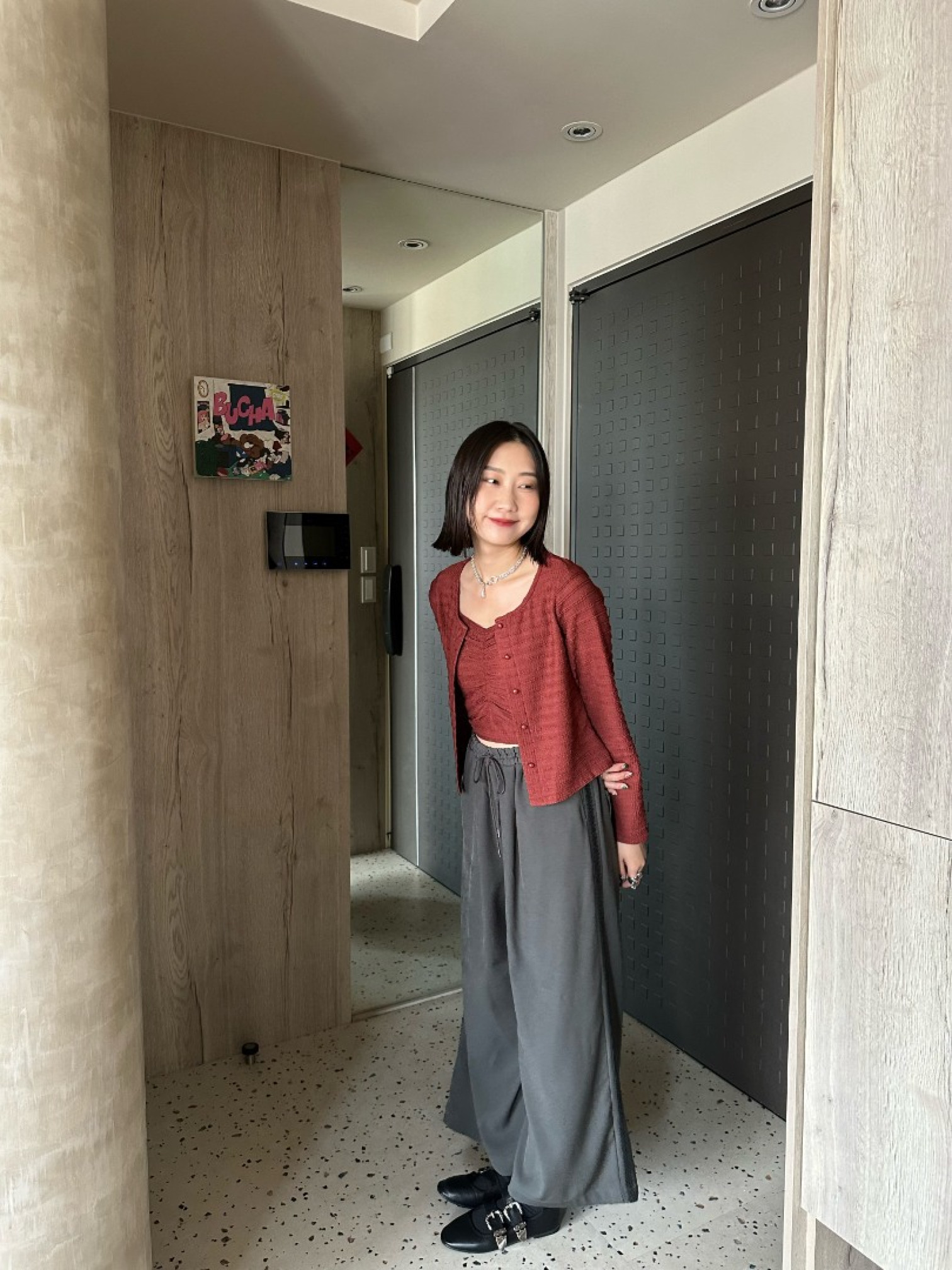 🇯🇵蕾絲花邊休閒褲/黑&灰