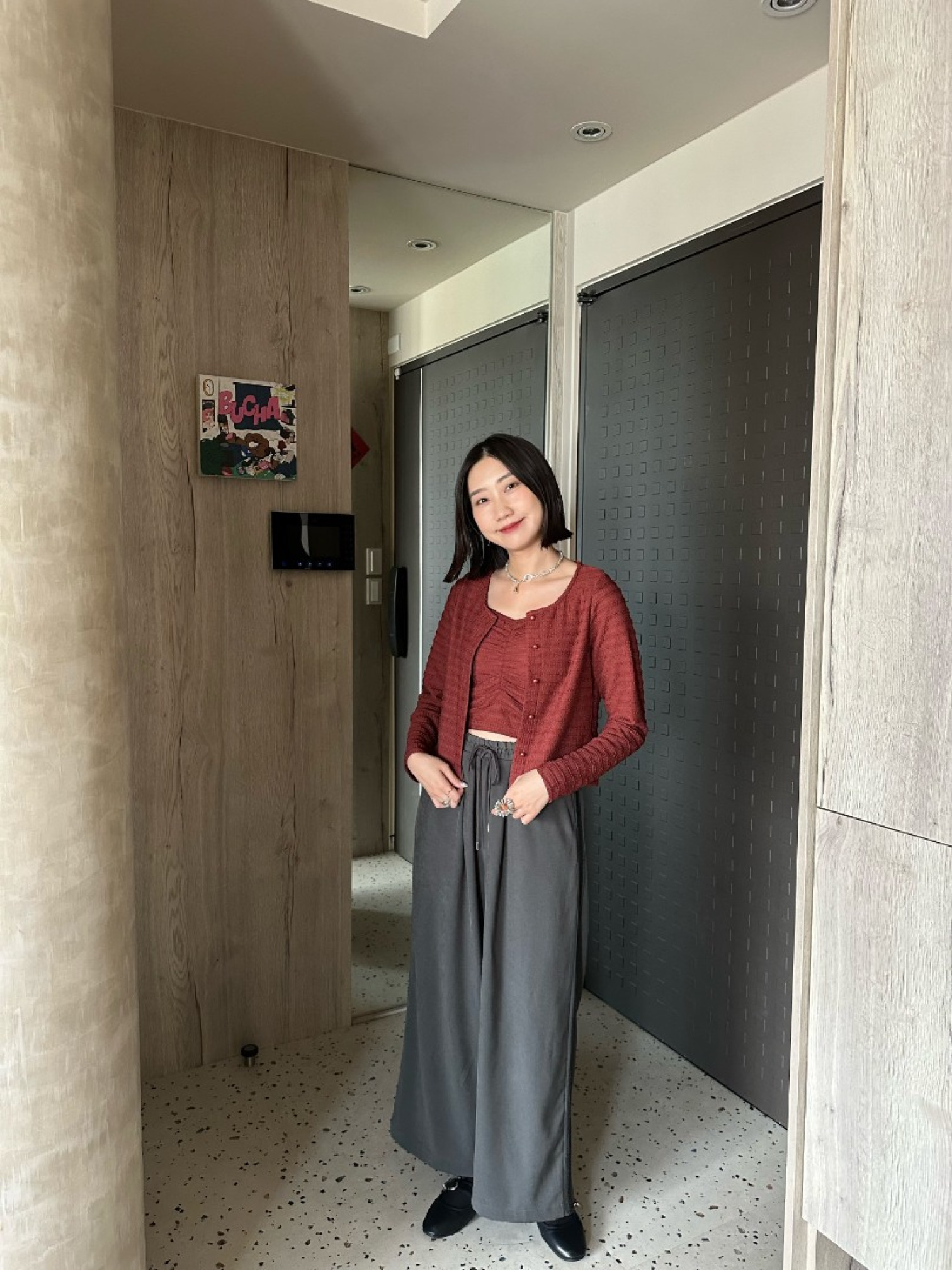 🇯🇵蕾絲花邊休閒褲/黑&灰