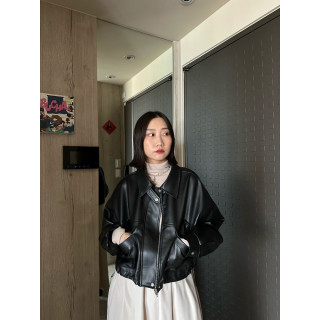 🇯🇵帥氣滿分短版霧面皮革外套/黑
