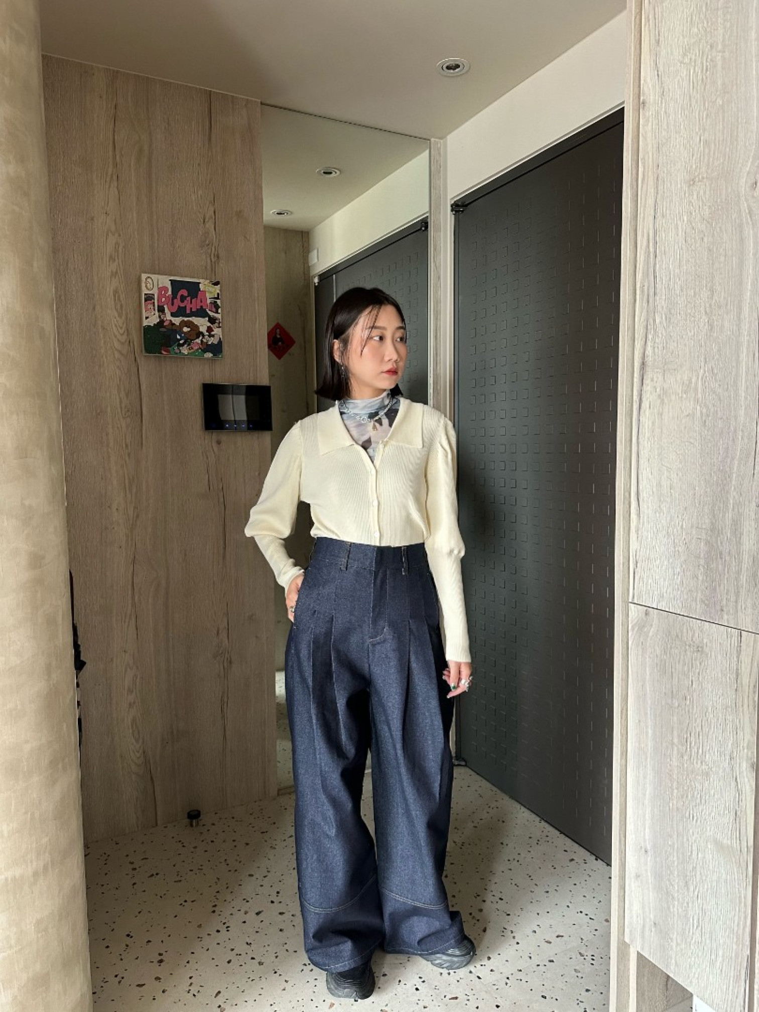 🇯🇵公主袖翻領針織上衣/兩色