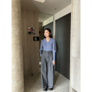 🇯🇵挺版壓褶寬褲/灰Regular