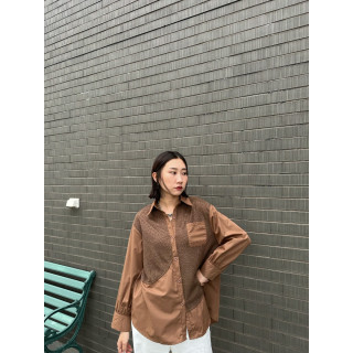 🇯🇵不對稱異材質拼接襯衫/四色