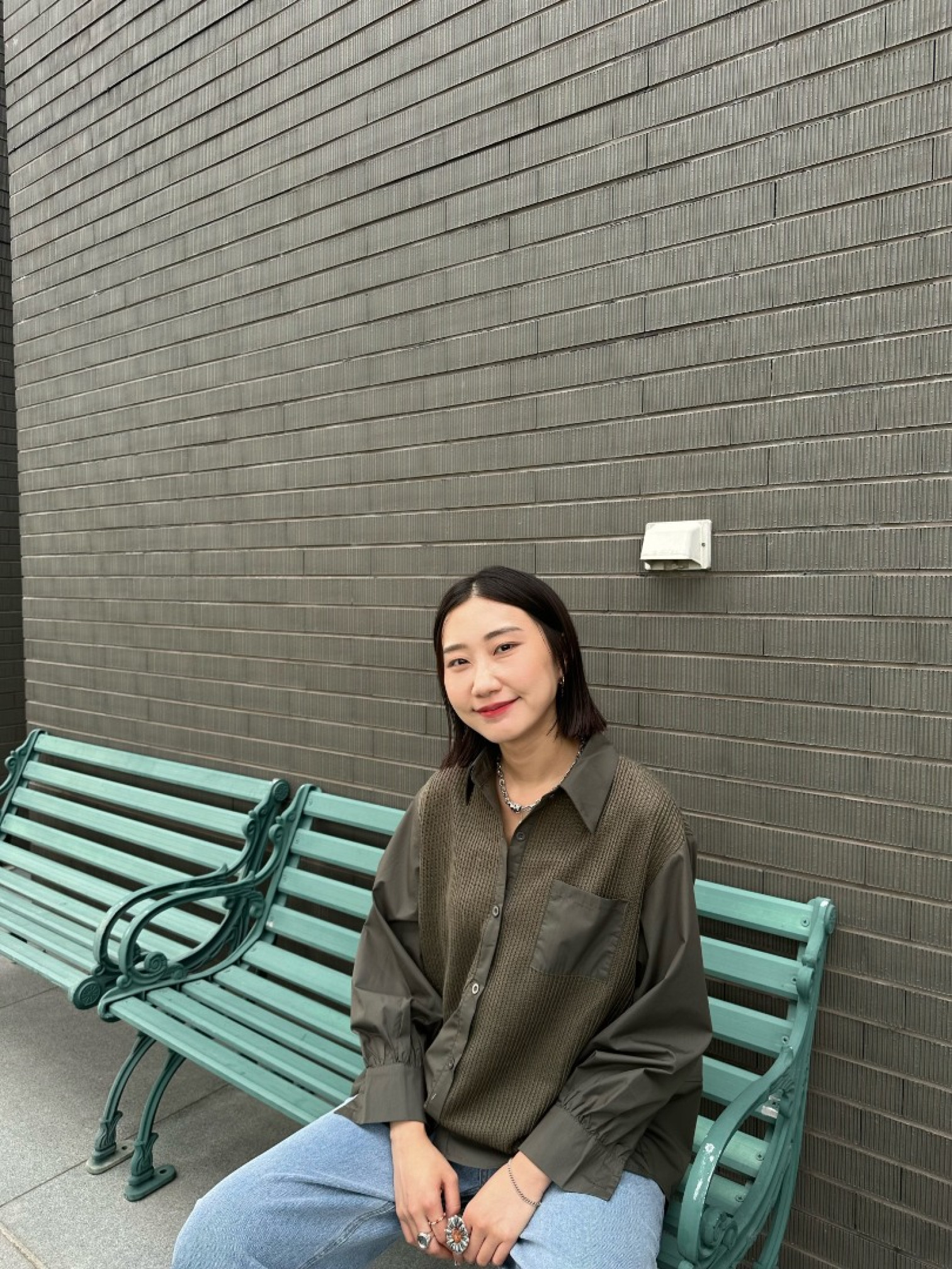 🇯🇵不對稱異材質拼接襯衫/四色