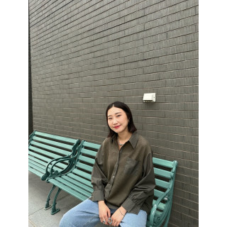 🇯🇵不對稱異材質拼接襯衫/四色