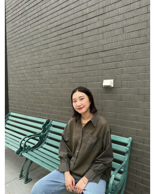 🇯🇵不對稱異材質拼接襯衫/四色